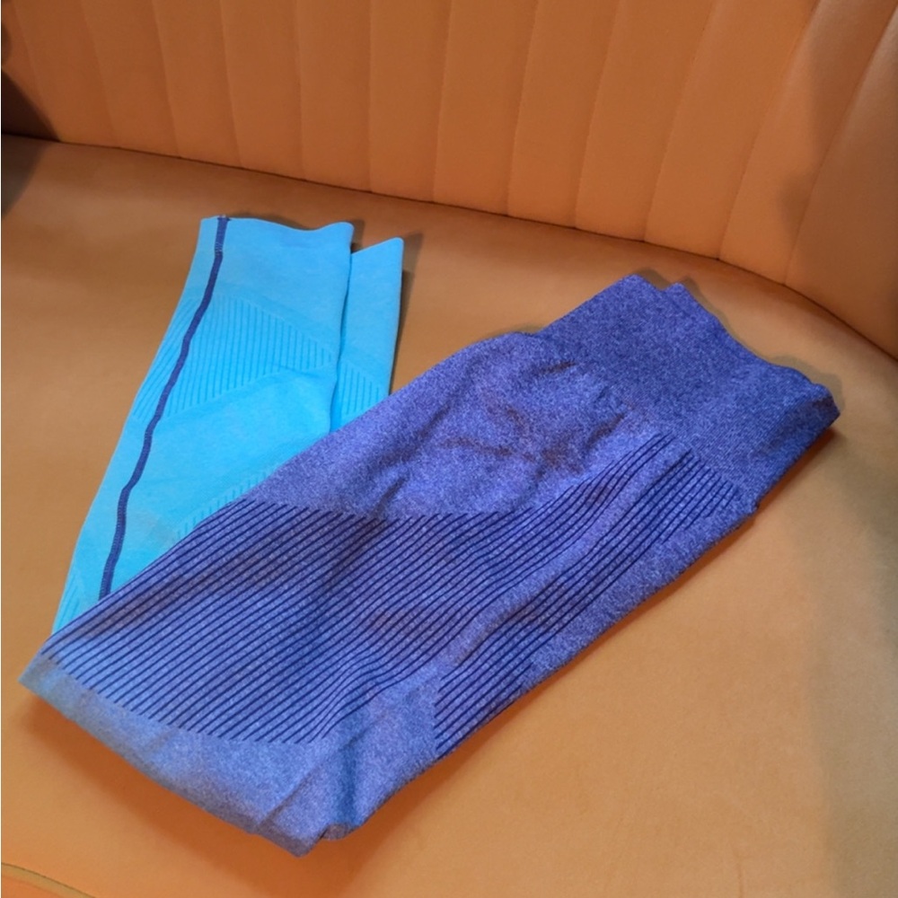 HALARA Blue and Purple Leggings Textured Activewear